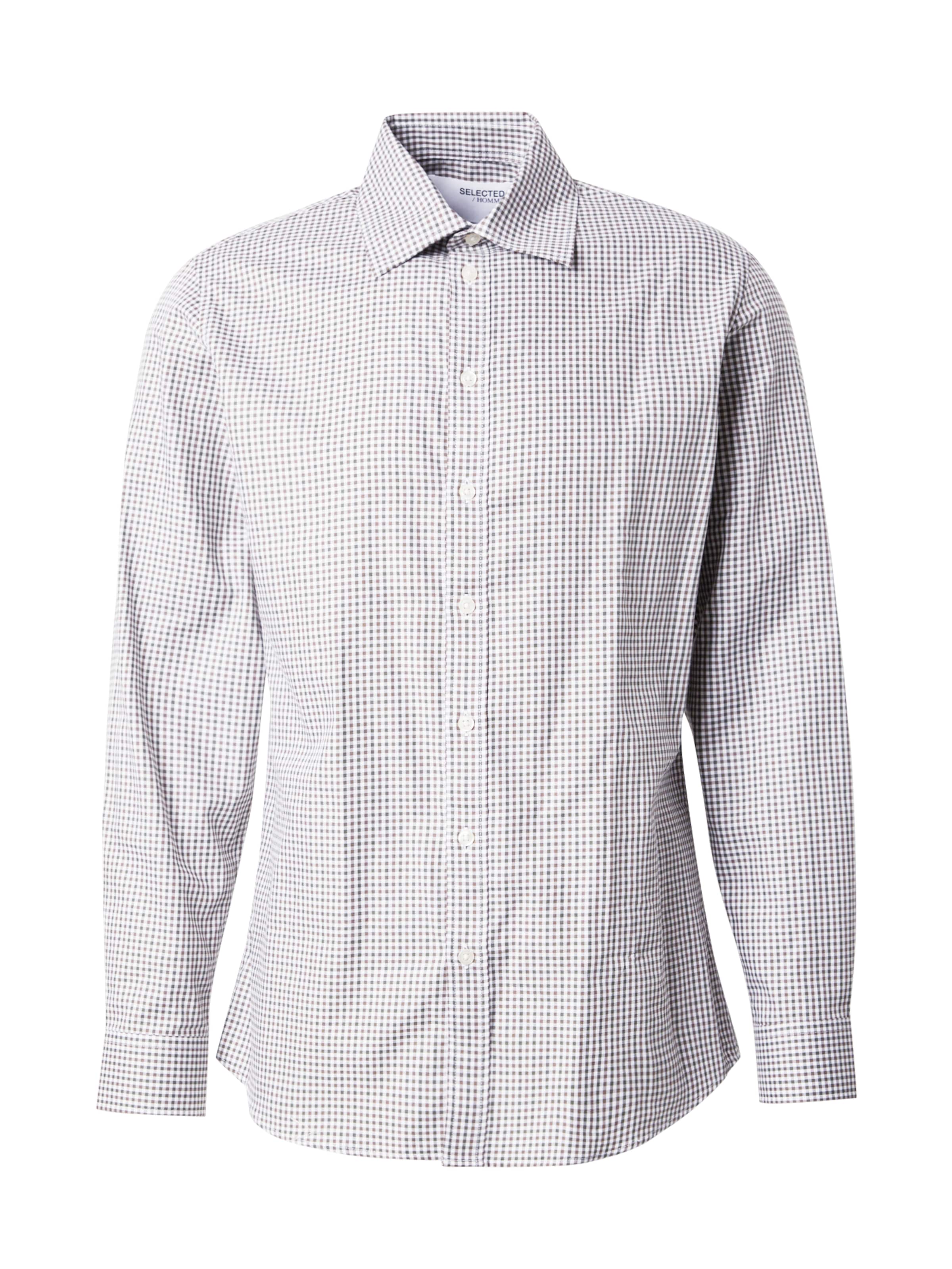 SELECTED Slim Fit Hemd 'SLHETHAN' in Weiß: Vorderseite