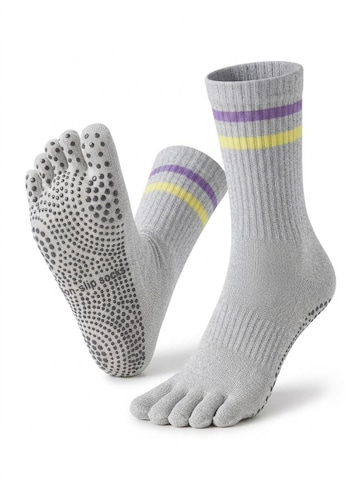 Millo Athletic Socks 'Freedome Yoga' in Grey: front