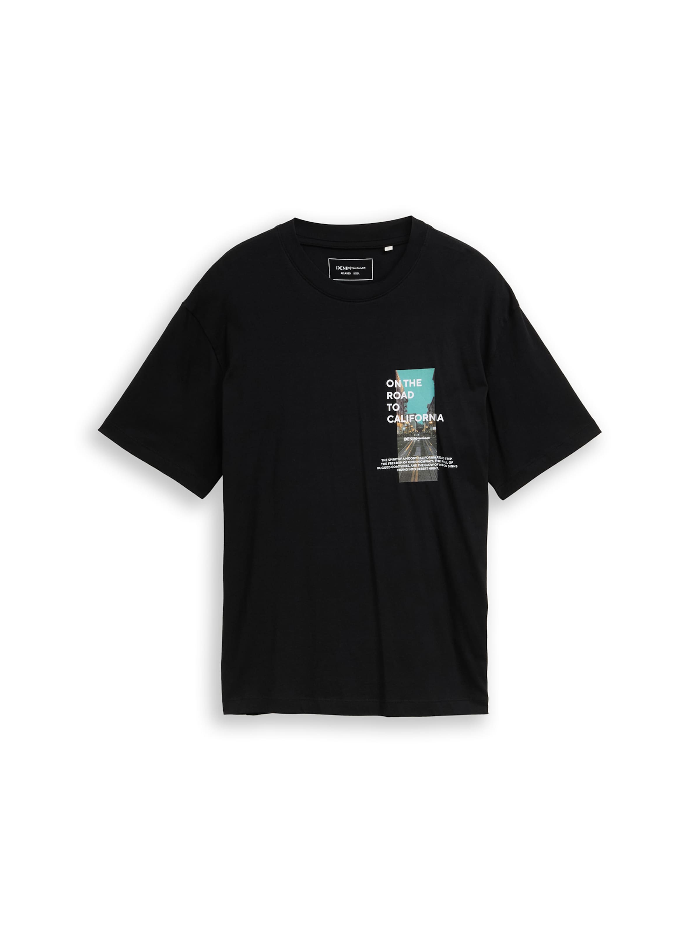 TOM TAILOR DENIM Футболка в Черный: спереди