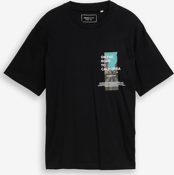 TOM TAILOR DENIM Tričko – černá: přední strana