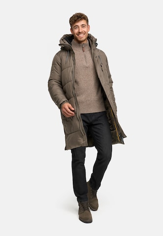 INDICODE JEANS Winterjas 'Studs' in Bruin