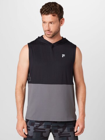 FILA - Camiseta funcional en negro: frente