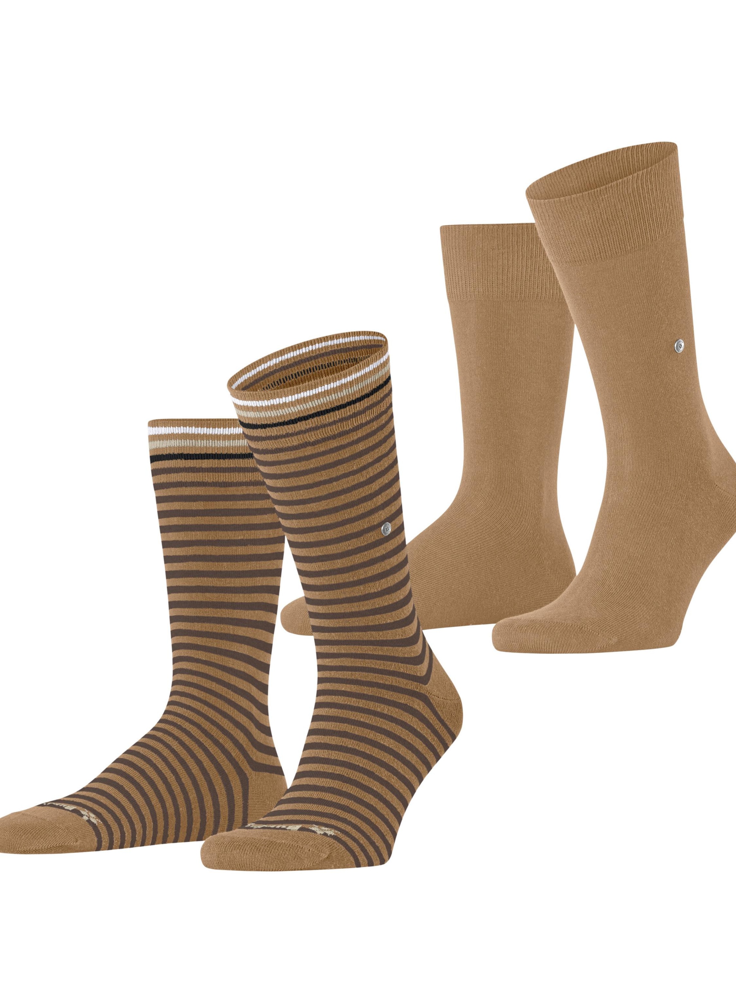 BURLINGTON Socks 'Everyday Stripe 2-Pack' in Brown: front