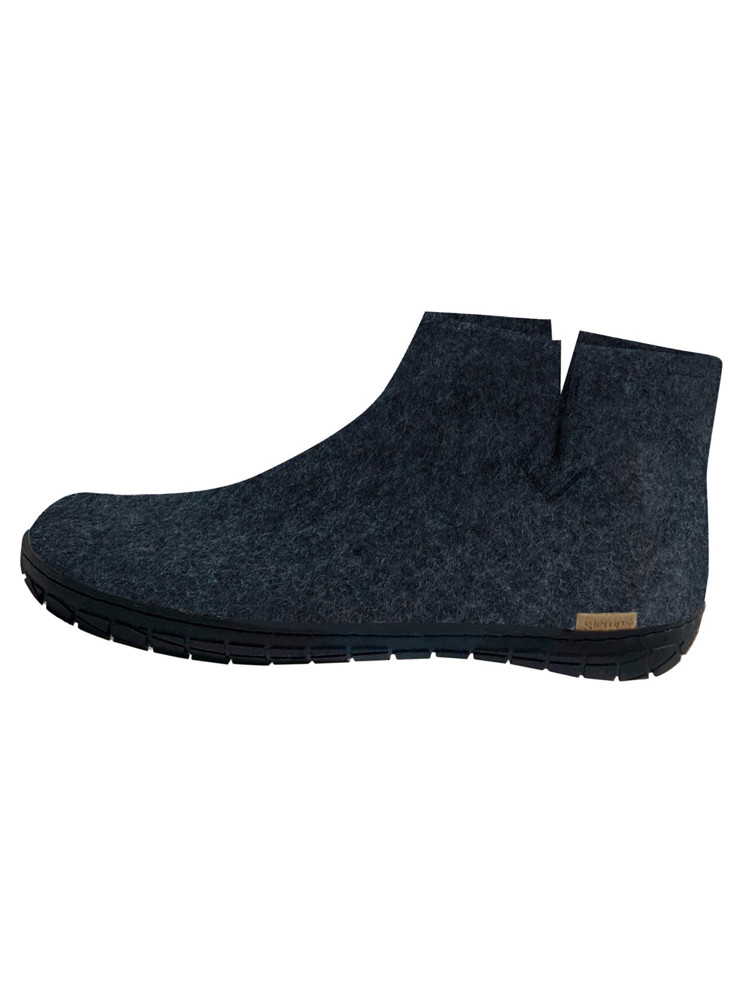 Glerups Muiltjes 'Kautschuksohle Schwarz' in Blauw: voorkant