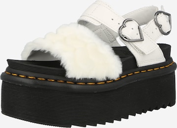 Dr. Martens Sandals 'Voss Quad Fluffy' in White: front