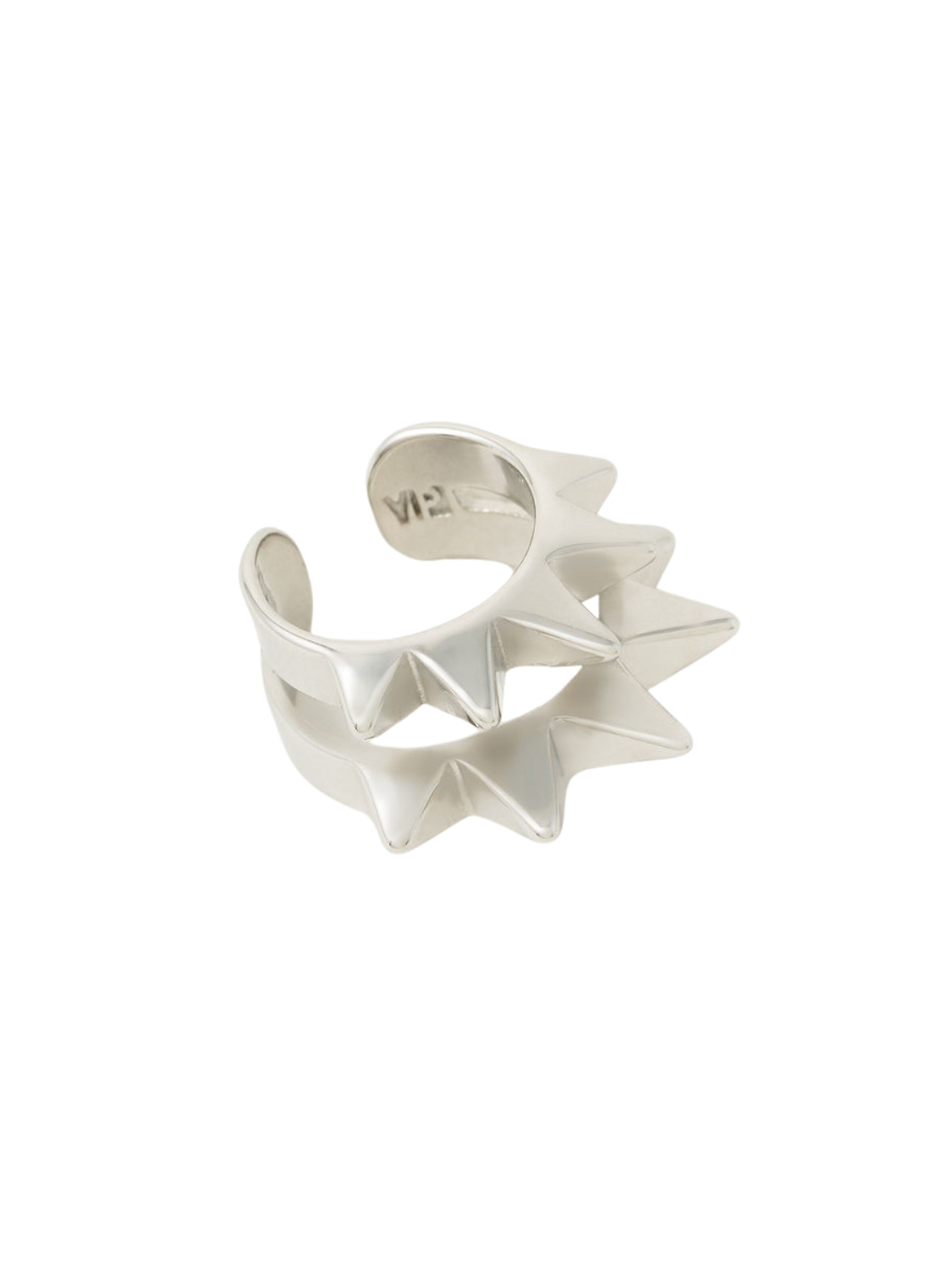 YParis - Pendientes 'Ear cuff Pike double S' en plata: frente