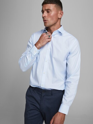 JACK & JONES Slim fit Button Up Shirt 'Blaroyal' in Blue