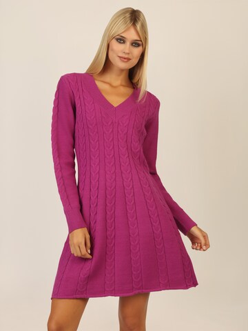 APART Knitted dress in Purple: front