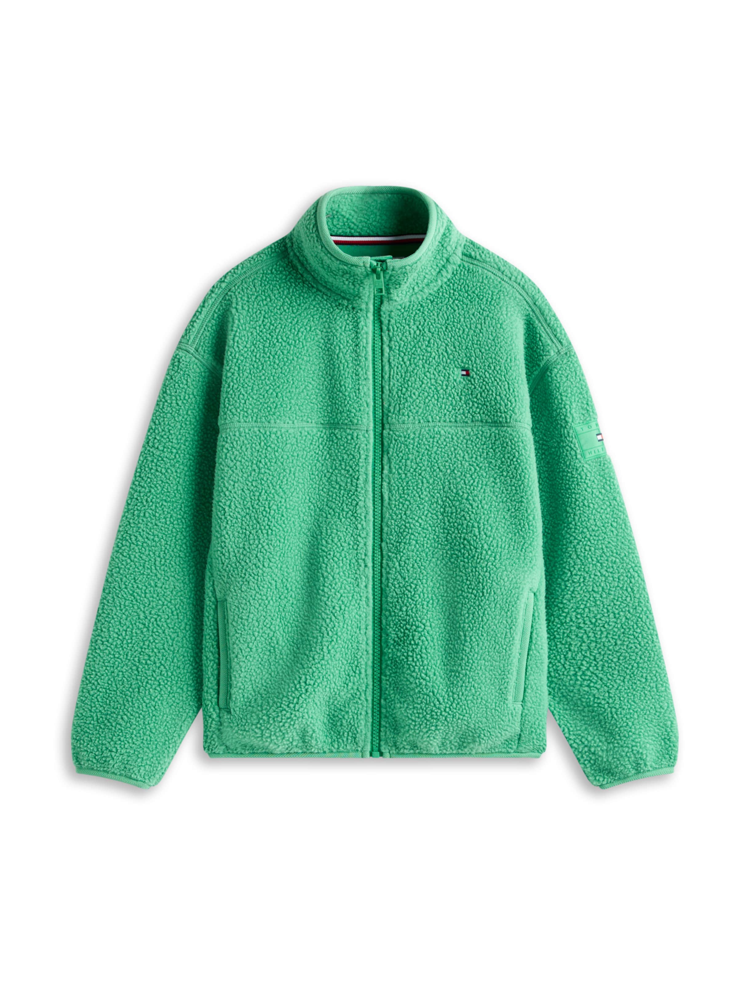 TOMMY HILFIGER Fleecová mikina – zelená: přední strana