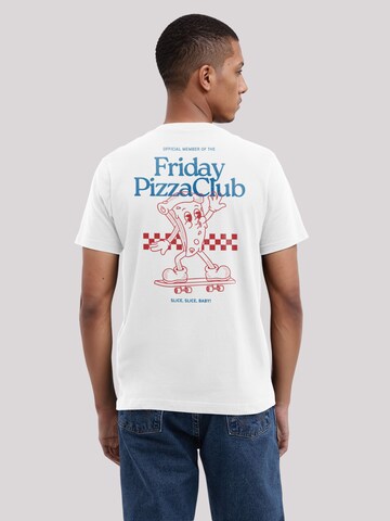 F4NT4STIC Shirt 'Friday Pizza Club' in White: front