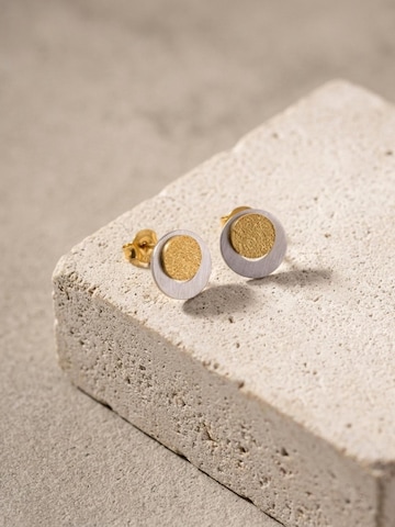 DNSK Copenhagen Örhängen 'LIV Waterproof 18K Gold Plated 2in1 Open Earring – Brushed/Sanded Stainless Steel' i guld