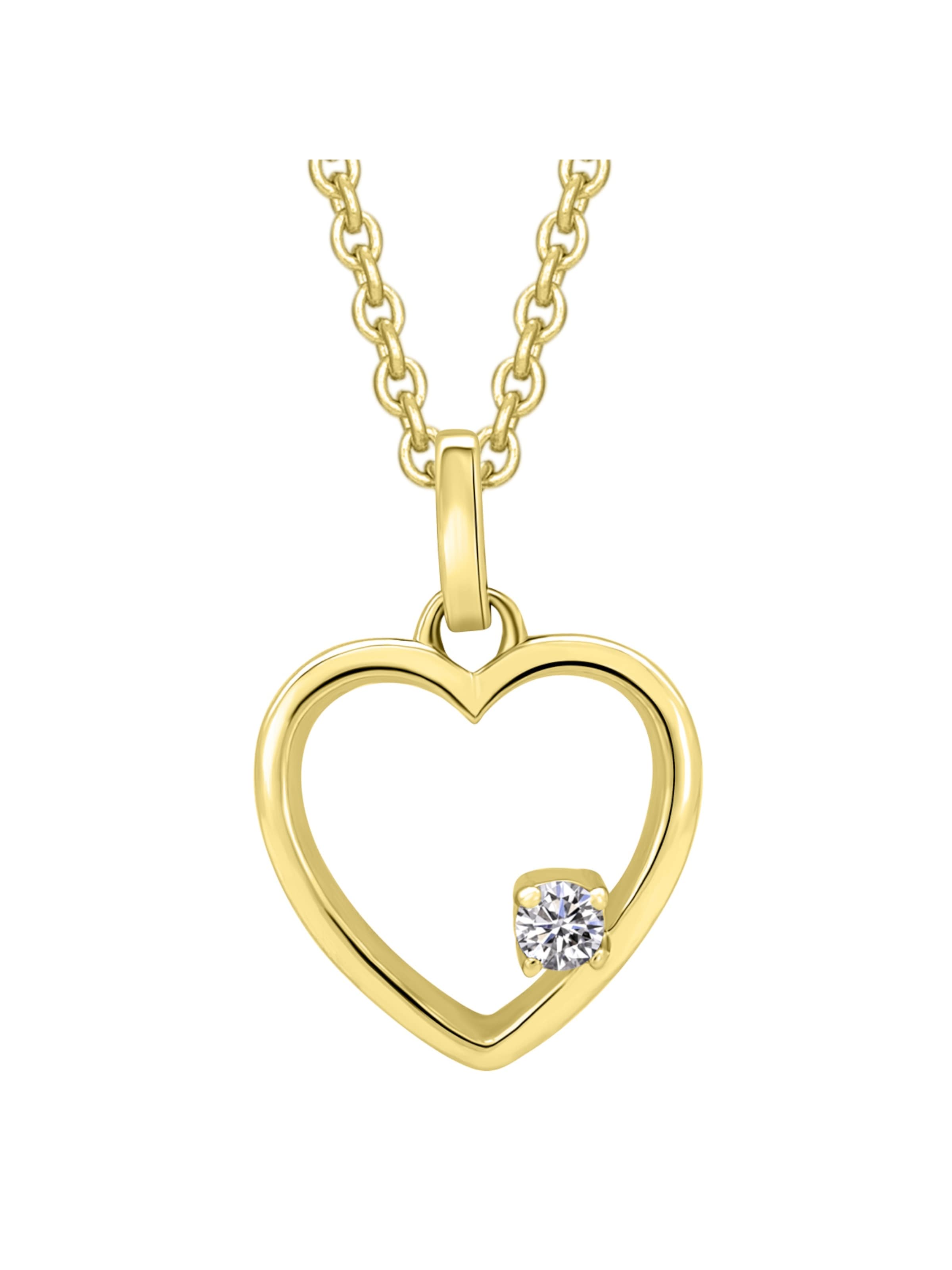 ONE ELEMENT Pendant 'Herz' in Gold: front