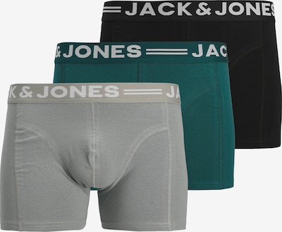 JACK & JONES Bokserishortsit 'Sense' värissä harmaa / tummanvihreä / musta, Tuotenäkymä