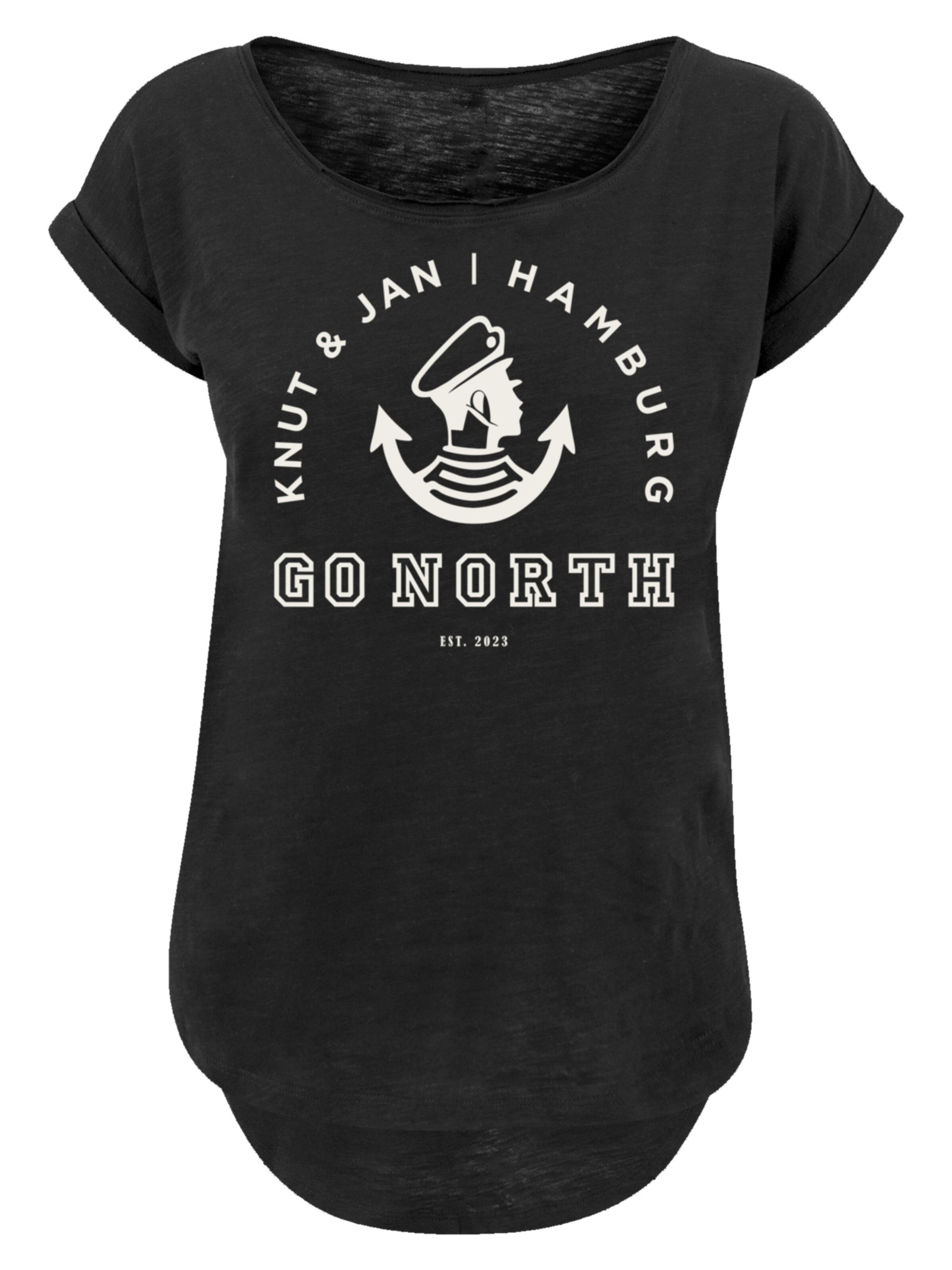T-shirt 'Go North Knut & Jan Hamburg' F4NT4STIC en noir : devant