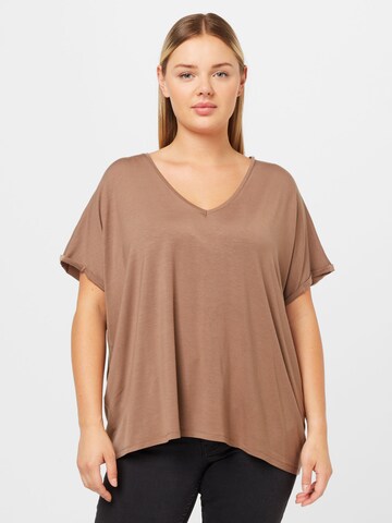 Vero Moda Curve Shirts 'AYA' i brun: forside