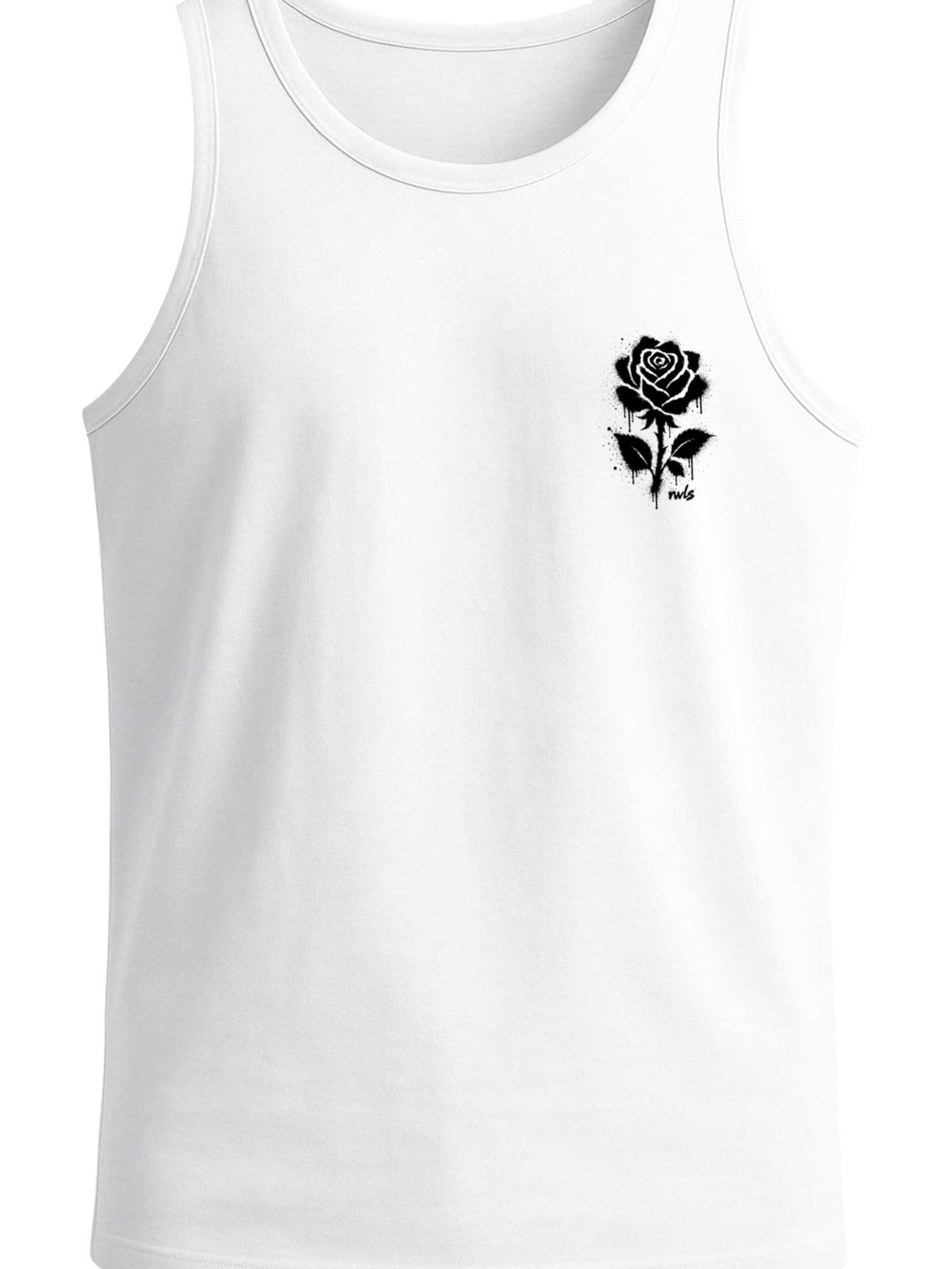 Neverless Shirt 'Graffiti Rose' in White