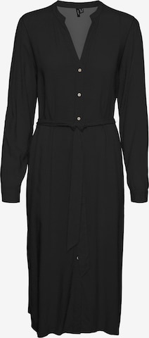 VERO MODA - Vestido camisero en negro: frente