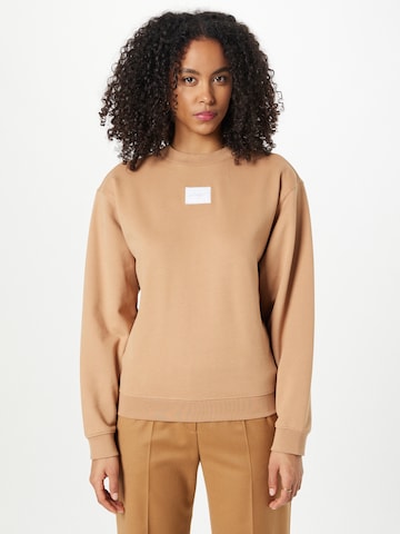 HUGO Red Sweatshirt 'Demorola' i beige: forside