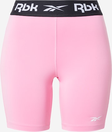 rožinė Reebok Siauras Sportinės kelnės 'ID TRAIN': priekis