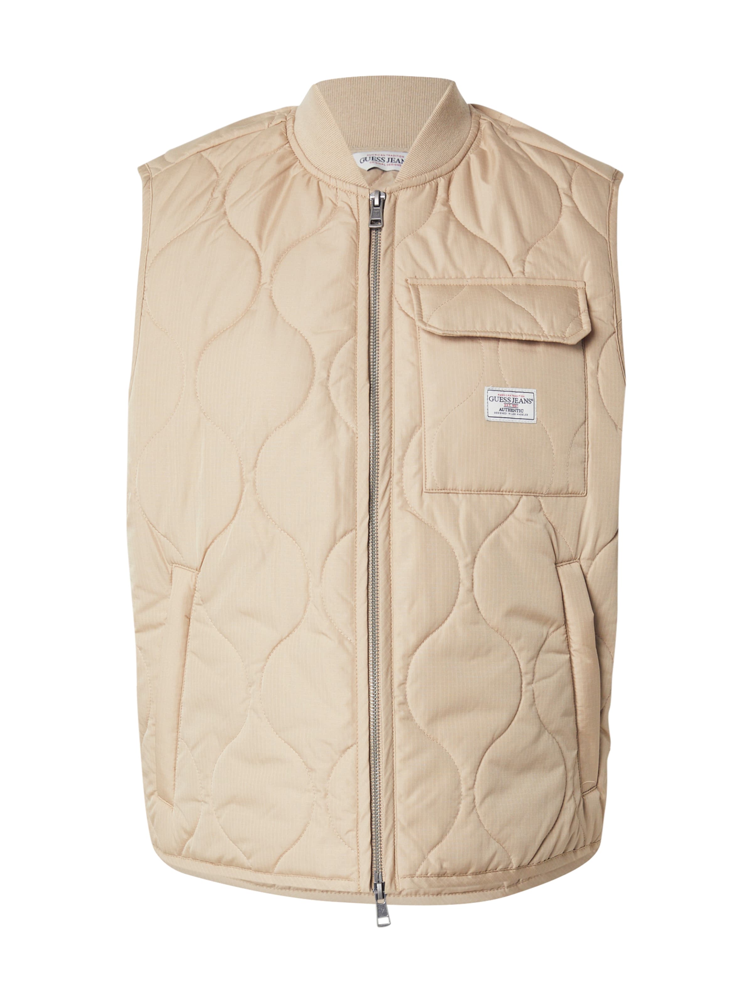 GUESS JEANS Bodywarmer in Beige: voorkant