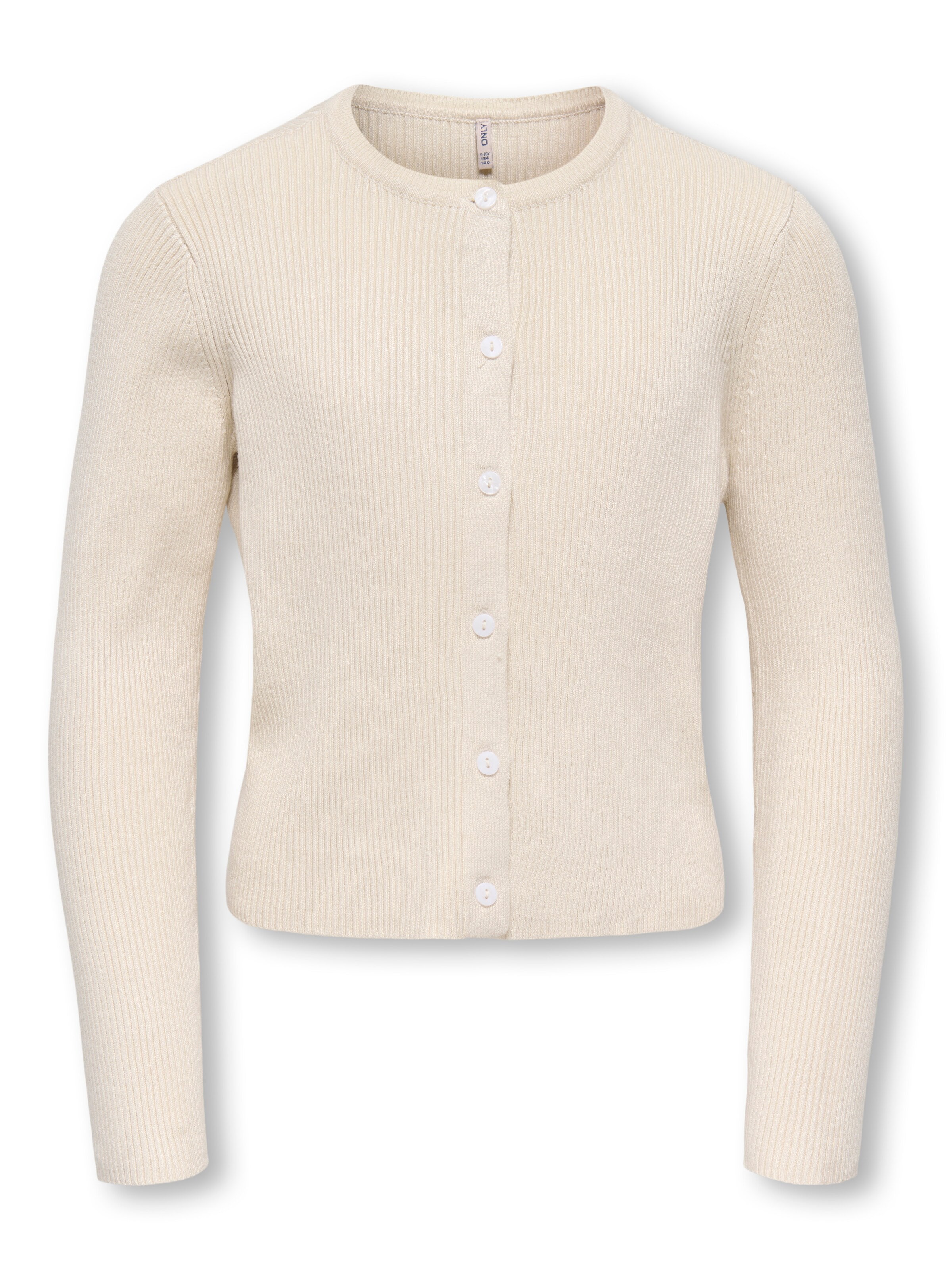 ONLY GIRLS Knit Cardigan 'KOGNATASCHA LS O-NECK CARD CP KNT N' in 122-128 in Beige, Item view