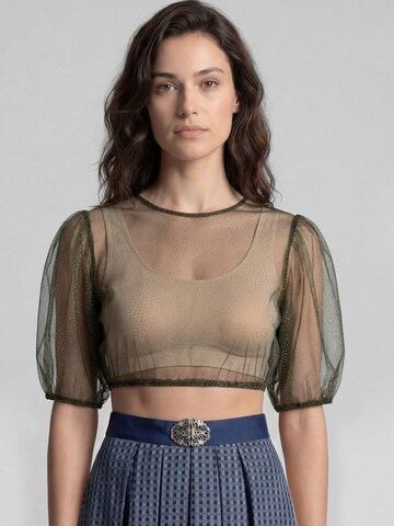 SPIETH & WENSKY Klederdracht blouse 'Karibik' in Groen: voorkant