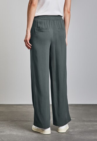 STREET ONE Loosefit Wide Leg Twill Hose in Grün