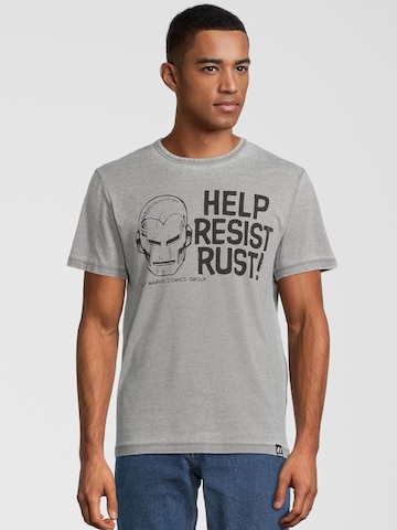 Recovered Shirt 'Marvel Help Resist Rust' in Grey: front