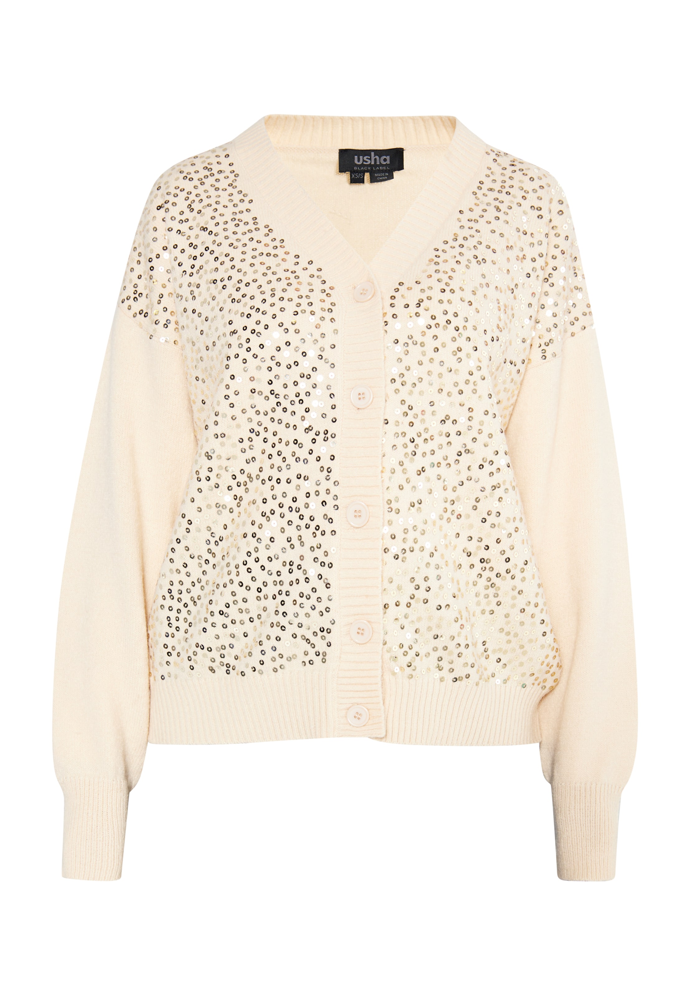 Cardigan 'Nowles' usha BLACK LABEL en beige : devant