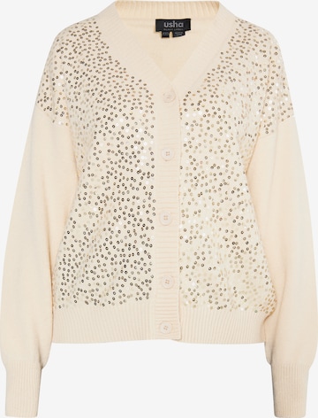 usha BLACK LABEL Strickjacke 'Nowles' in Beige: predná strana