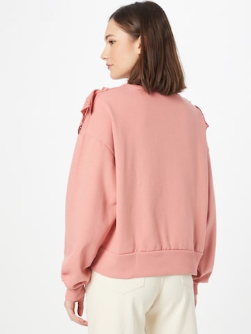 Warehouse Sweatshirt 'Broderie Frill' in Pink