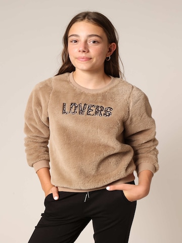 Sweat-shirt 'KYLERA' Deeluxe en beige : devant