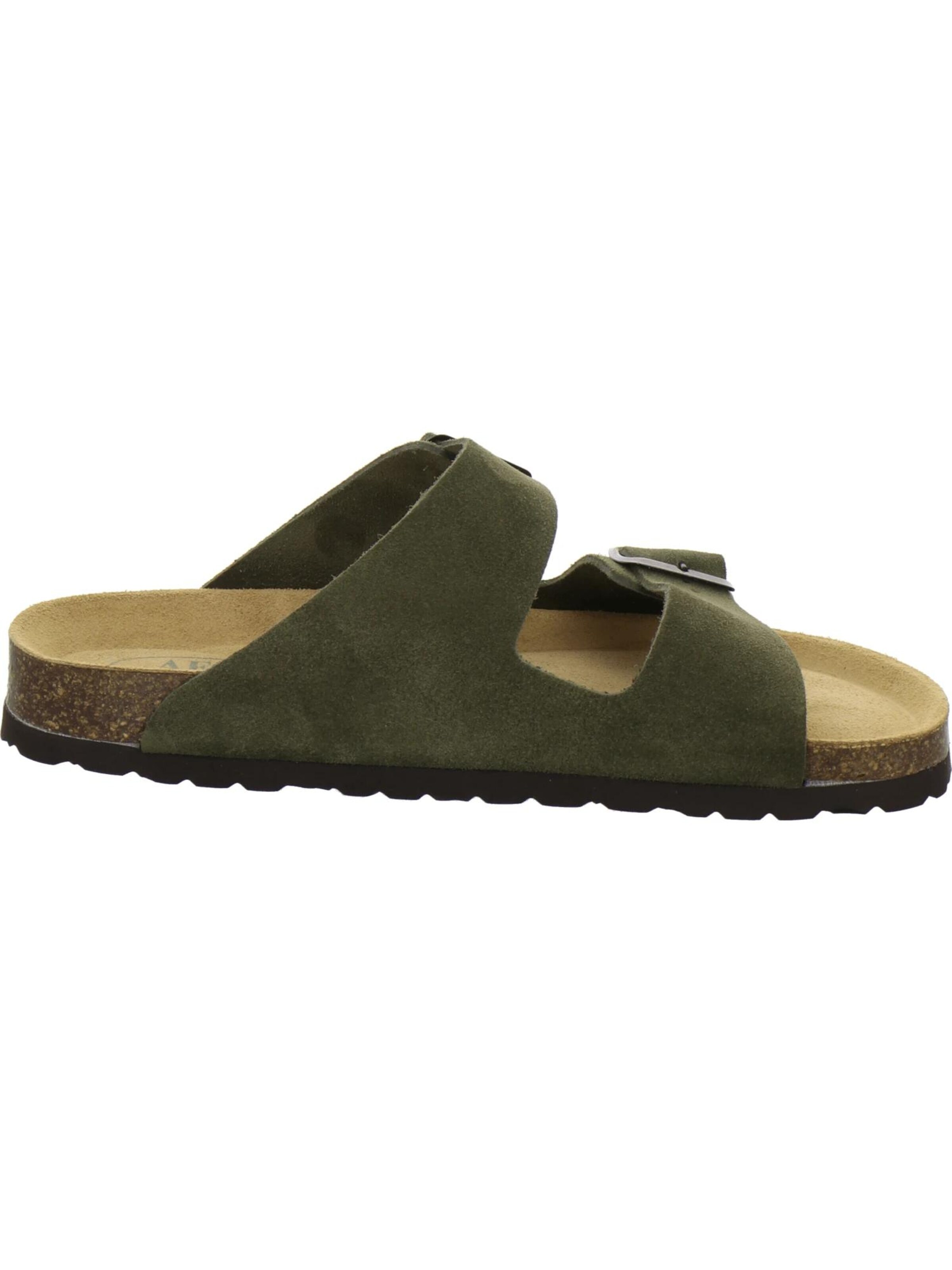 Mule 'Pantoletten Herren Zweischnaller moos Veloursleder' AFS-Schuhe en vert