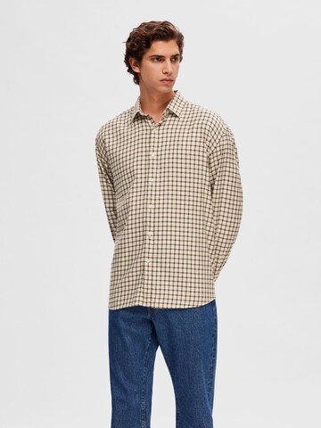 SELECTED HOMME Regular Fit Hemd 'Owen' in Beige: Vorderseite