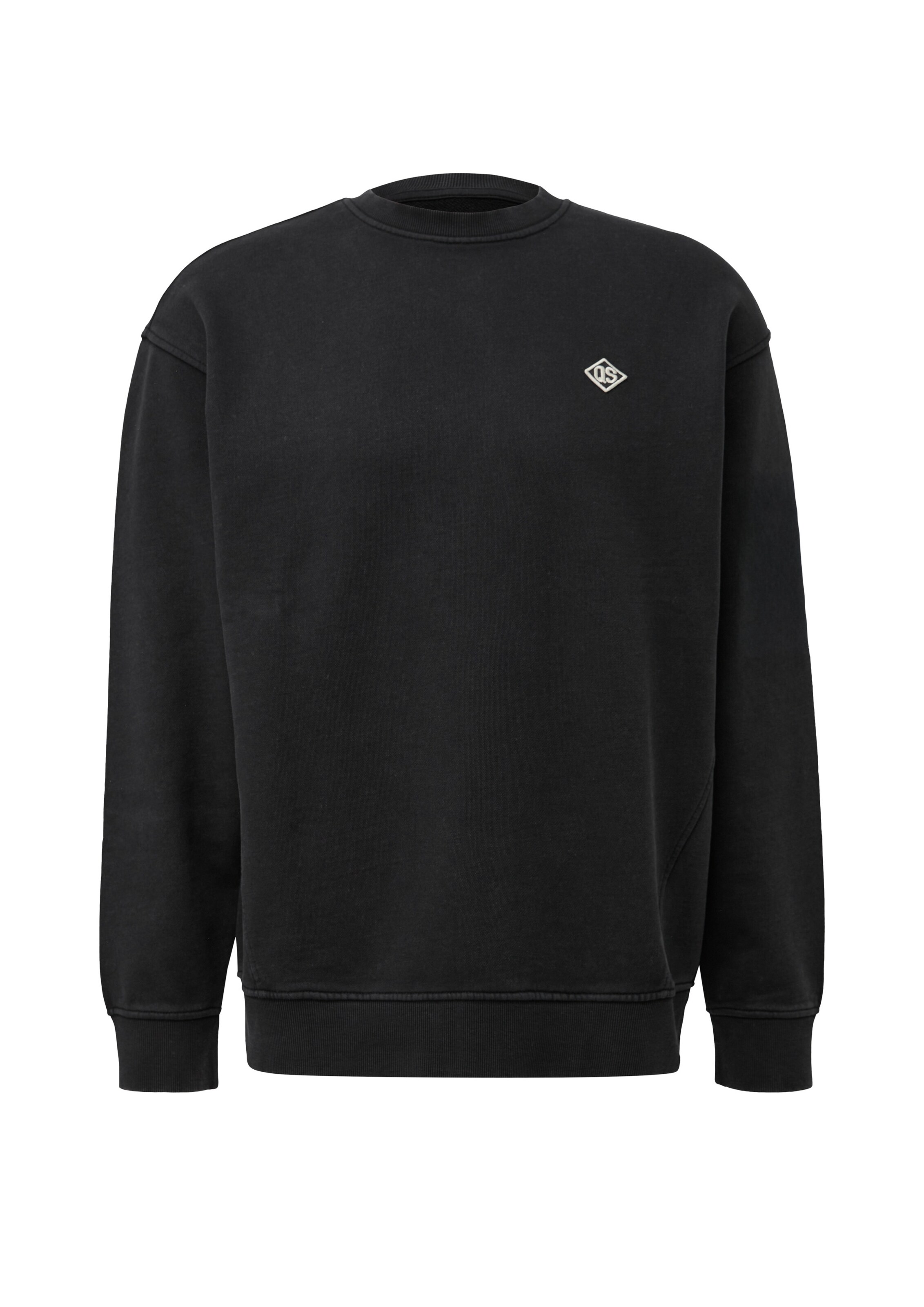 Sweat-shirt QS en noir : devant