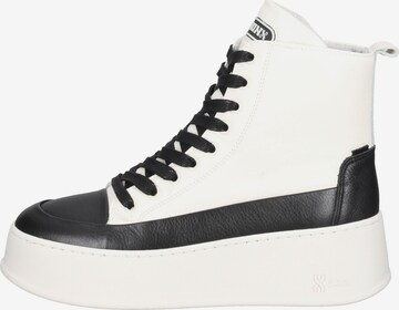 BRONX Lace-Up Ankle Boots in White