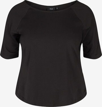 Zizzi Shirt in Schwarz: front
