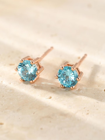 Hey Happiness Oorbellen 'Aquamarine Gemstone' in Goud