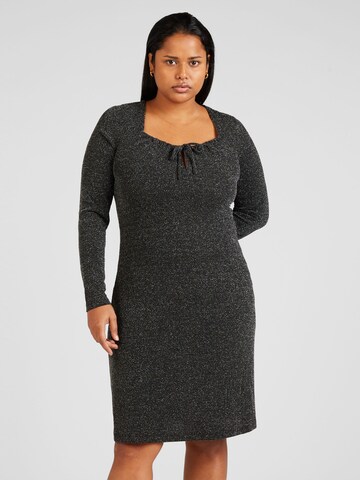 PIECES Curve Dress 'LINA' in Black: front