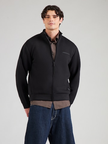 JACK & JONES Ζακέτα φούτερ 'JCOFUSION' σε μαύρο: μπροστά