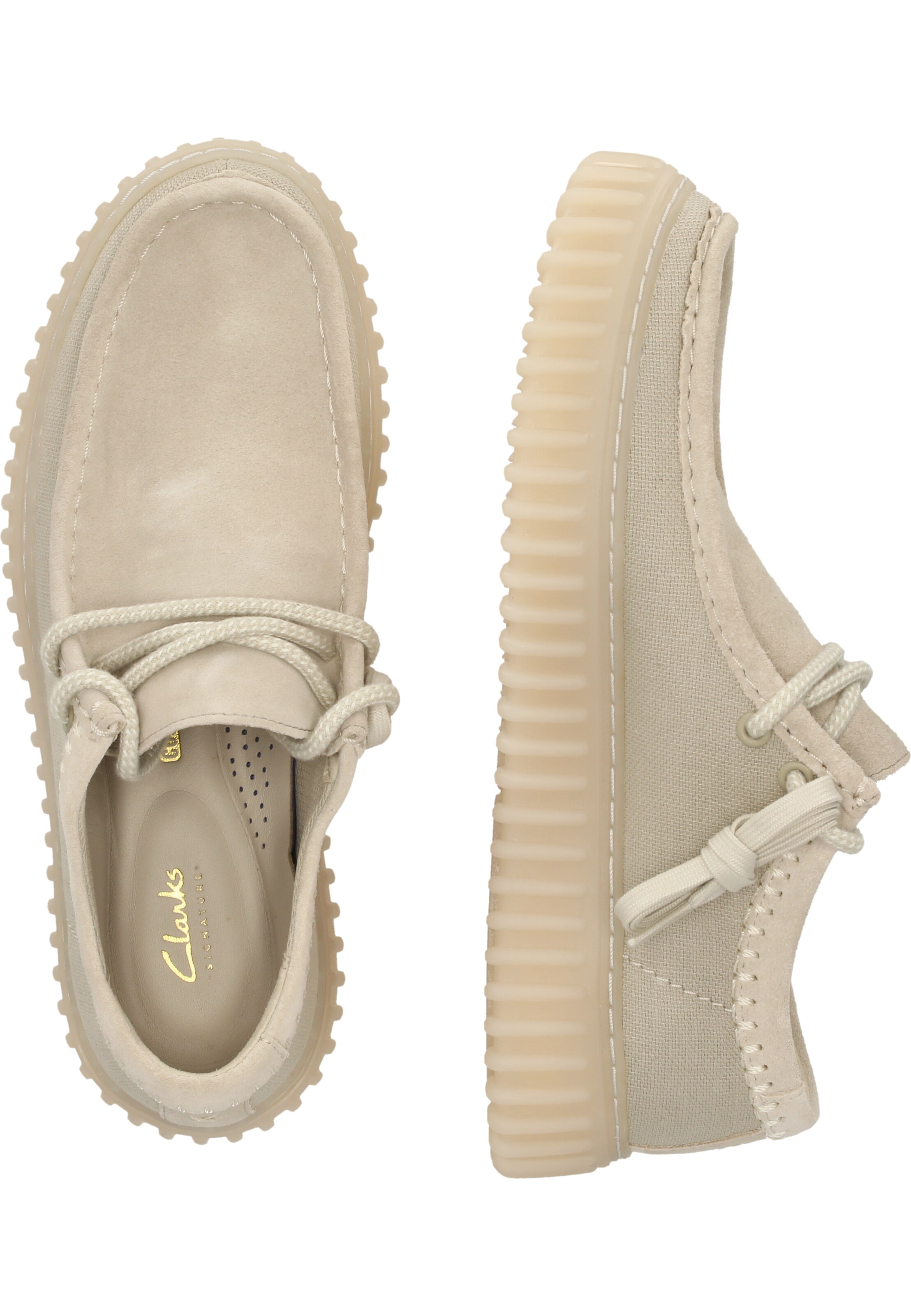 CLARKS Schnürschuhe 'Torhill Low' in Weiß