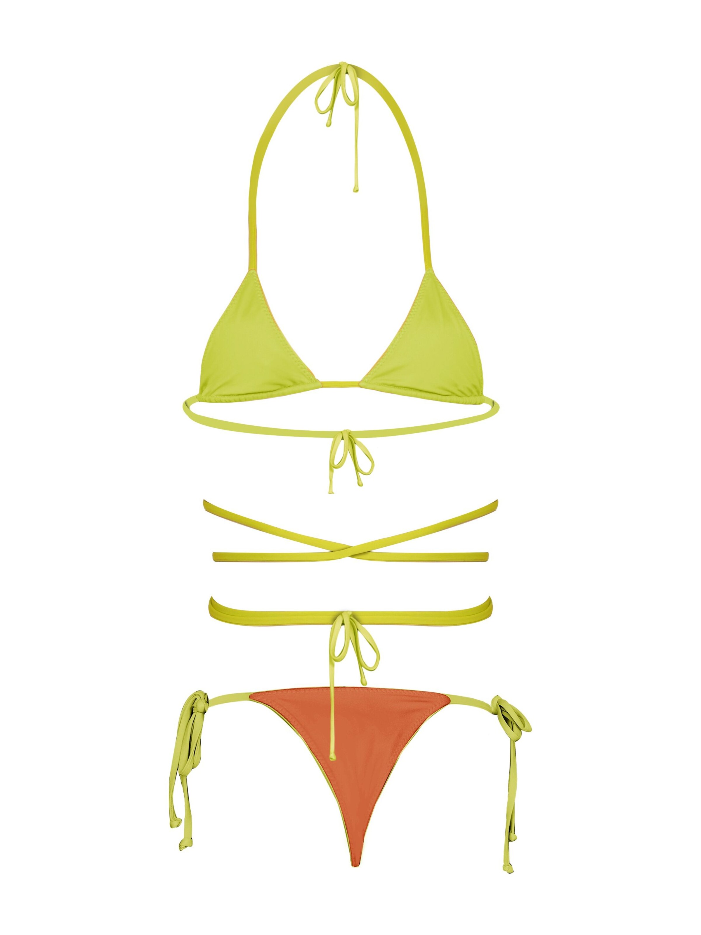 Kadoo Triangel Bikini 'ECONYL® Catch me Joker Set 2-tlg. wendbar' in Oranje