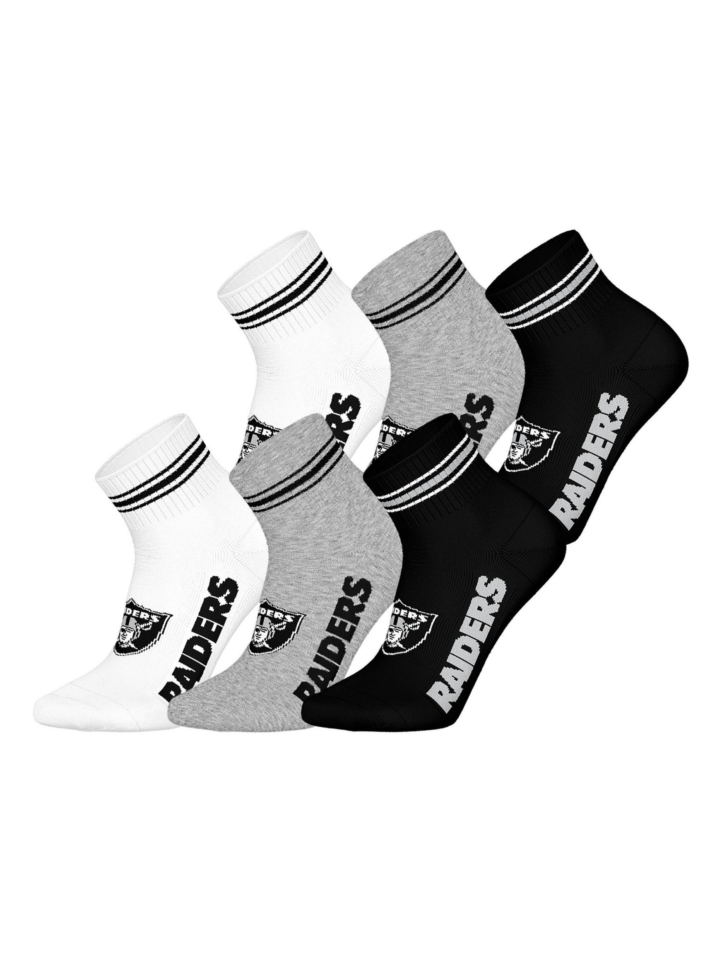 Huddle Chaussettes 'Las Vegas Raiders Quarter' en gris chiné / noir / blanc, Vue avec produit