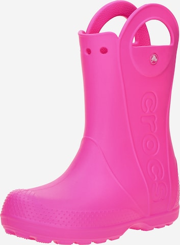 Crocs Rubber Boots 'Handle It' in Pink: front