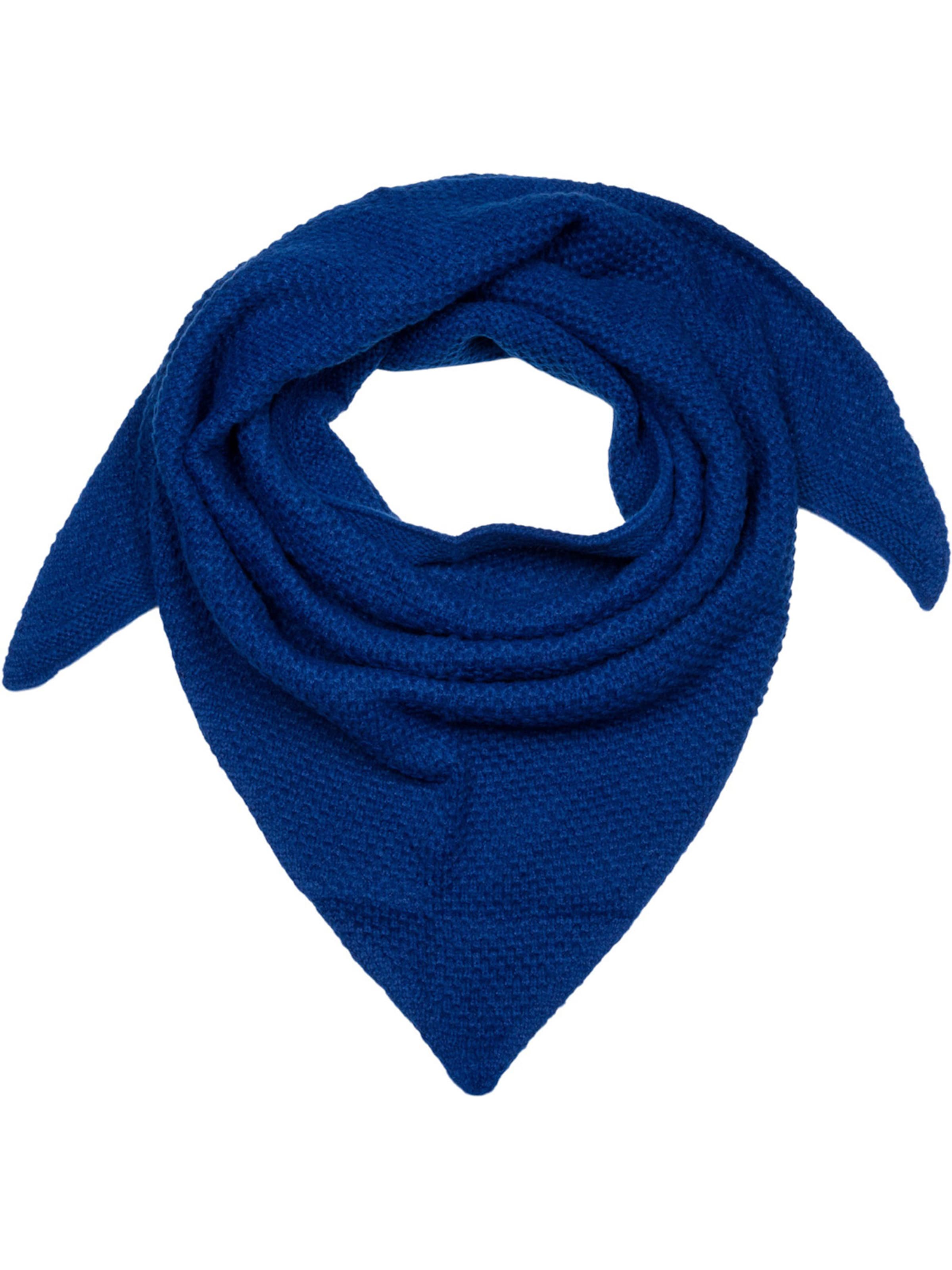 styleBREAKER Shawl 'Strick Dreiecktuch Reiskorn Strickmuster' in Blue: front