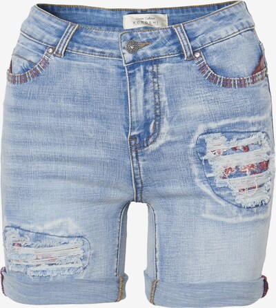 KOROSHI Shorts in hellblau / rostrot / offwhite, Produktansicht