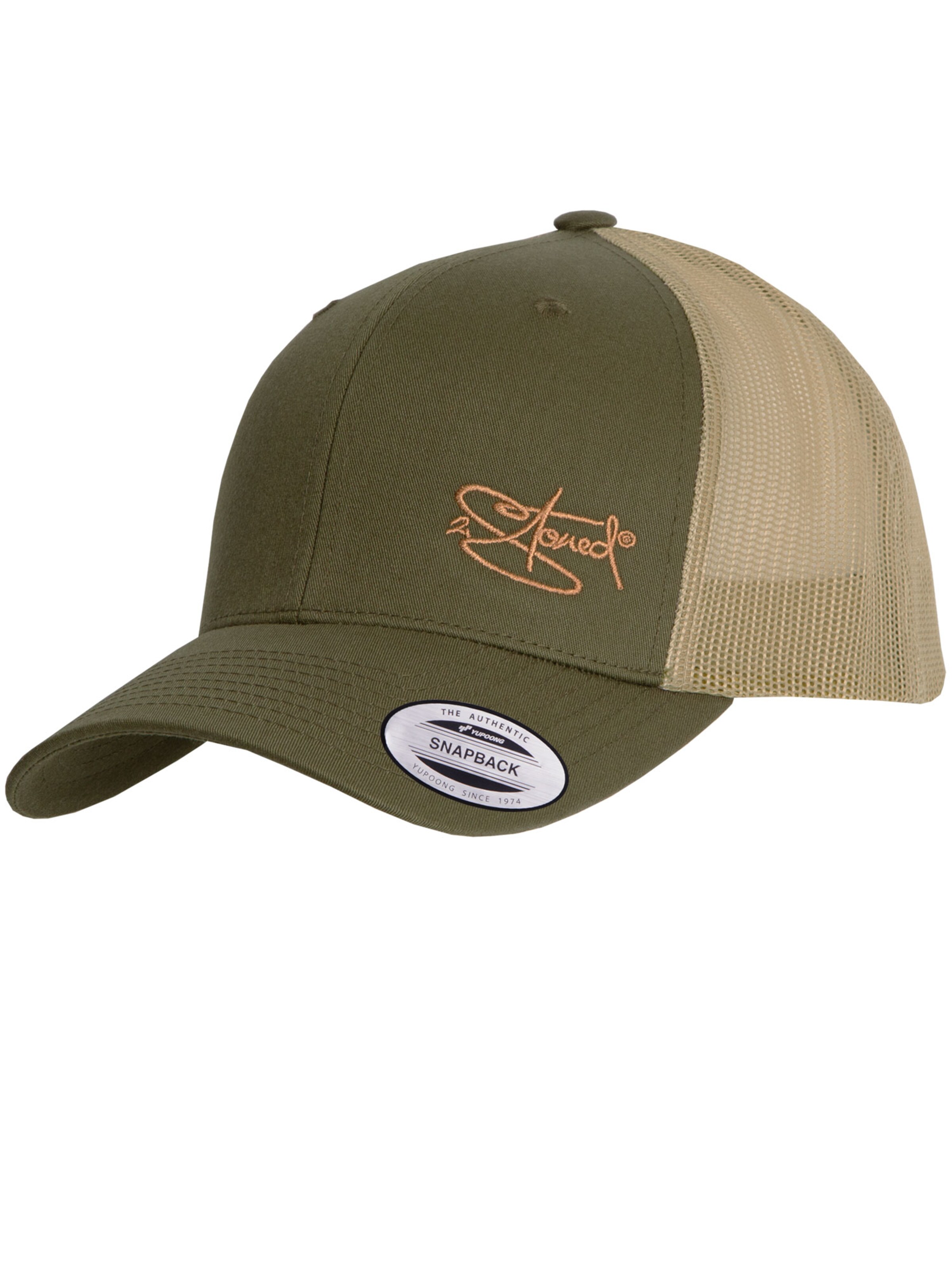 2Stoned Cap 'Flexfit Trucker Retro 2-Tone' in Green: front