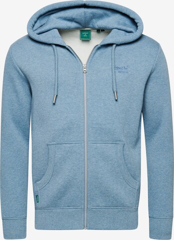 Superdry Zip-Up Hoodie in Blue: front