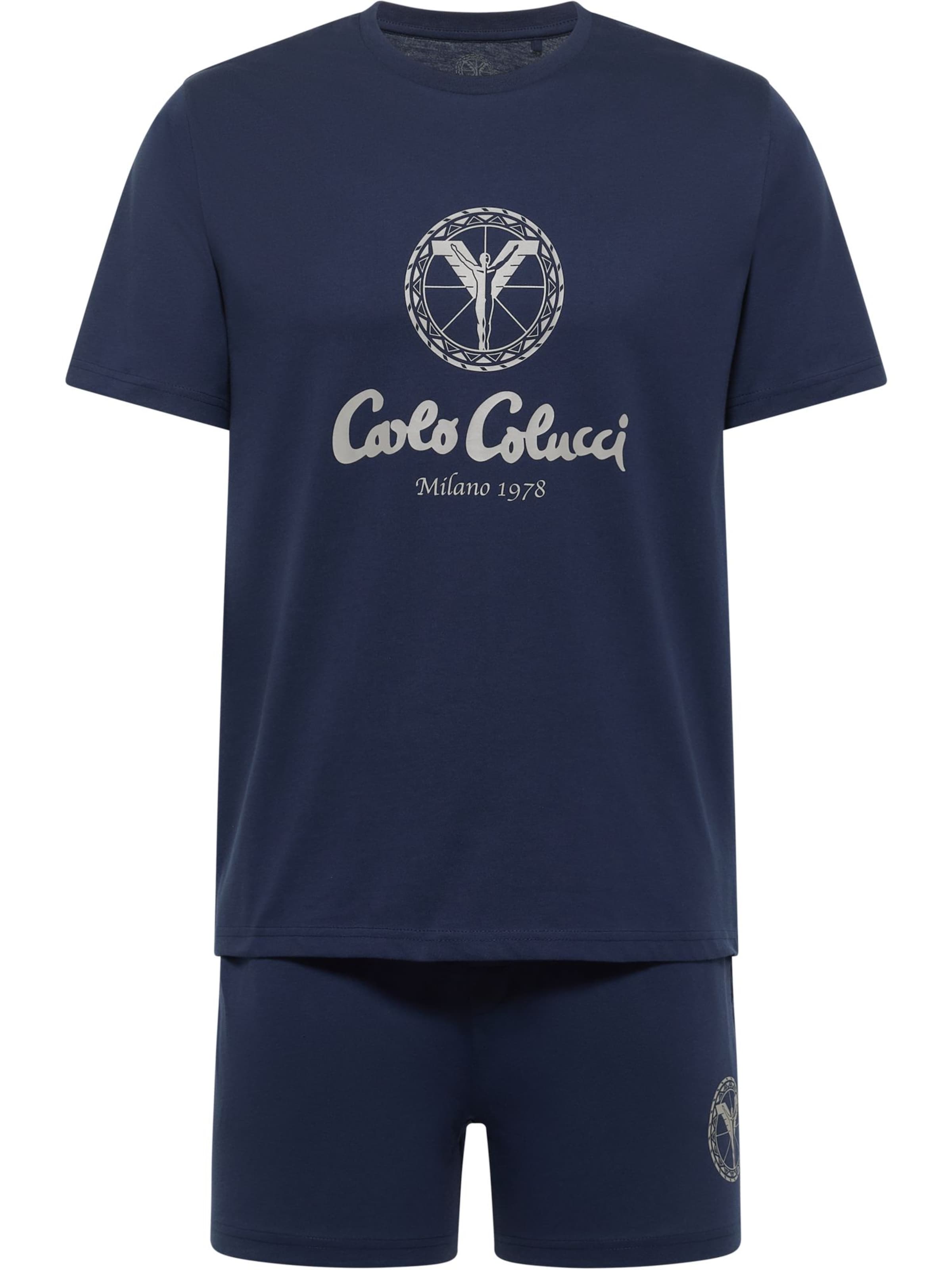 Carlo Colucci Pyjama kort ' Ferremi ' in Blauw: voorkant