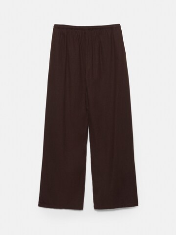 Pull&Bear Wide Leg Bukser i brun